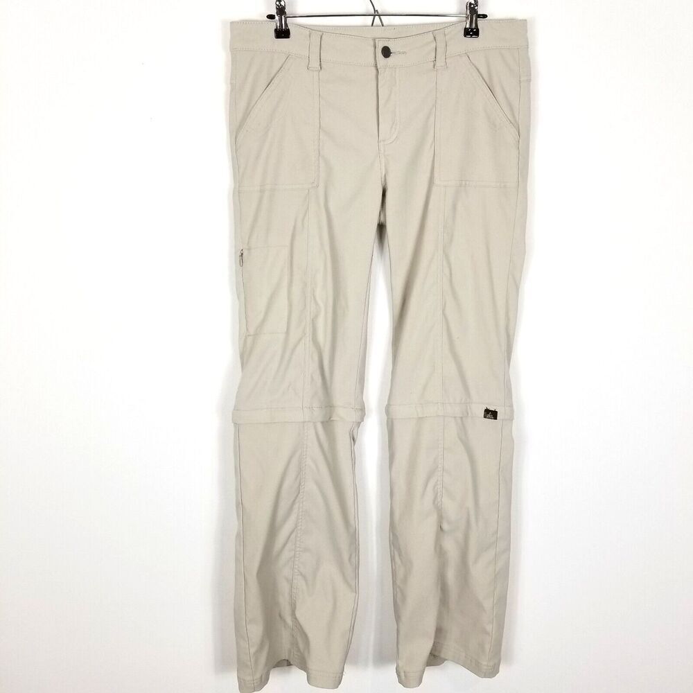 PrAna Women’s Monarch Convertible‎ Hiking Outdoor Pants Sz 12 Khaki Tan